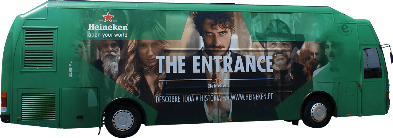 Autocarro Bus - Activação de Marca - Heineken - The Entrance - Aluguer de Autocarros - Eventos sobre Rodas - Eventos Corporativos - Eventos Empresariais - EventsPortugal